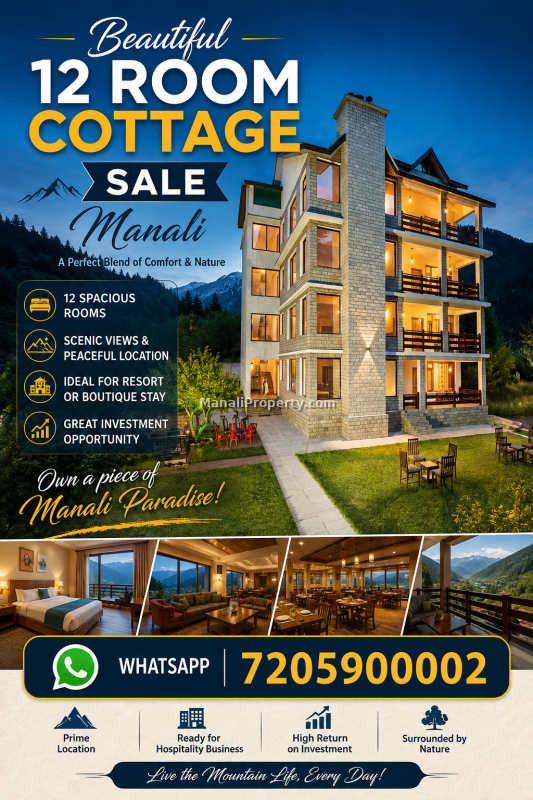 12 Rooms Cottage Sale, manali cottage sale, best cottage sale